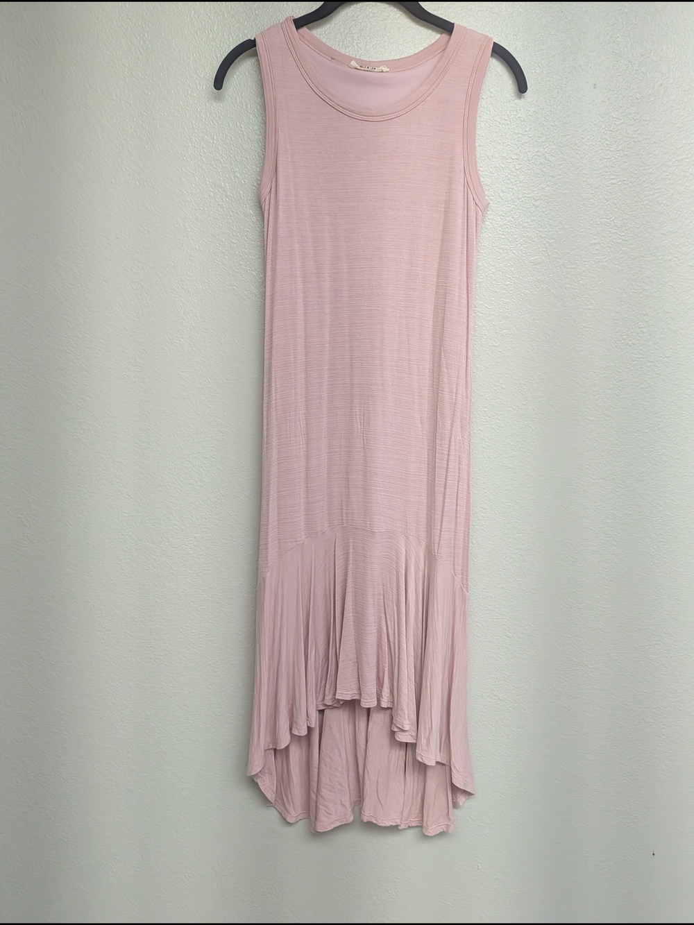 Sleeveless Soft Pink High-Low Maxi Dress